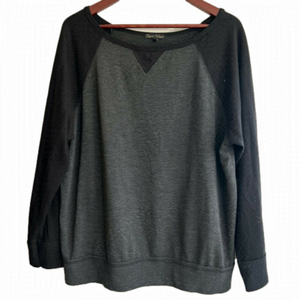 𝅺tart Noir Buttery Soft Black/Grey Loungewear Top, Lady’s XL, EUC